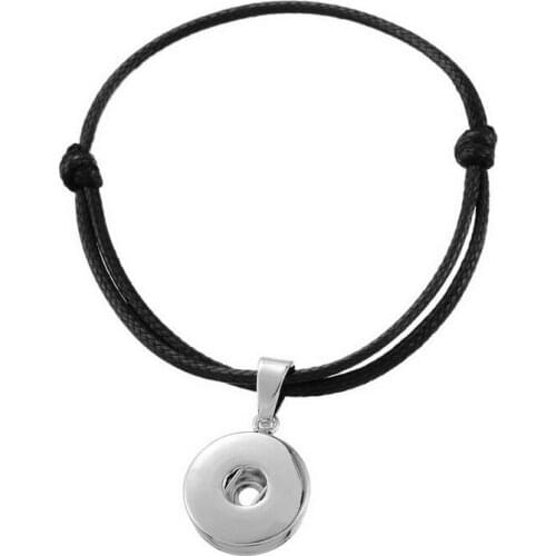 Vintage Silver 18mm Snap Button Bracelet For Women Vintage Charms Good Luck Cord Bracelets Bangles Gift Jewelry Findings