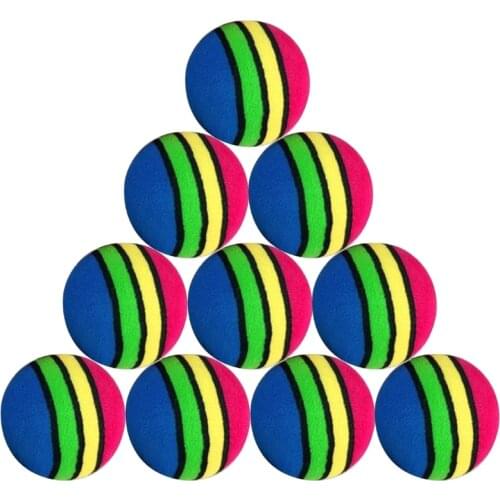 10 Pcs 3.5cm EVA Rainbow Cat Toy Balls Throwing Funny Interactive Play Chewing Rattle Scratch Toy Kitten Pet Supplies