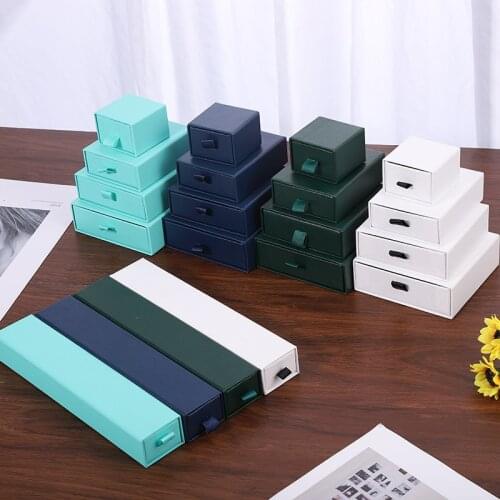 10pcs Korean Jewelry Gift Box Solid Color Drawer Box Exquisite Gift Box Jewlery Organizer Can Custom Logo Jewelry Packaging