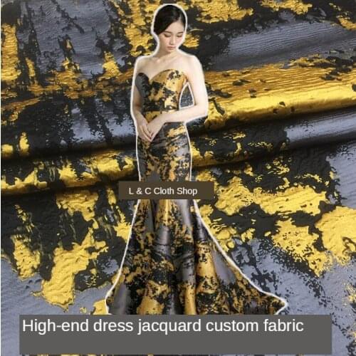 138 * 50cm High-End Yarn -Dyed Graffiti Jacquard Dress Fabric Windbreaker Clothing Fabric DIY Suit Material