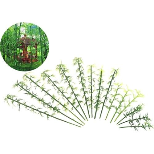20pcs ABS Plastic Miniature Model Tree Landscape Bamboo Tree Sand Table Model Decor Accessories Toys Hobbies