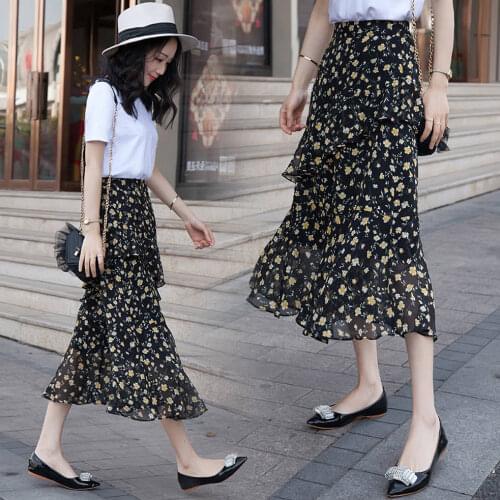 2020 Spring Summer Mesh Tulle Irregular Ruffled High Waist Plus Size 5XL A-line Maxi Jupe Femme Faldas Saia Daily Skirt Z09
