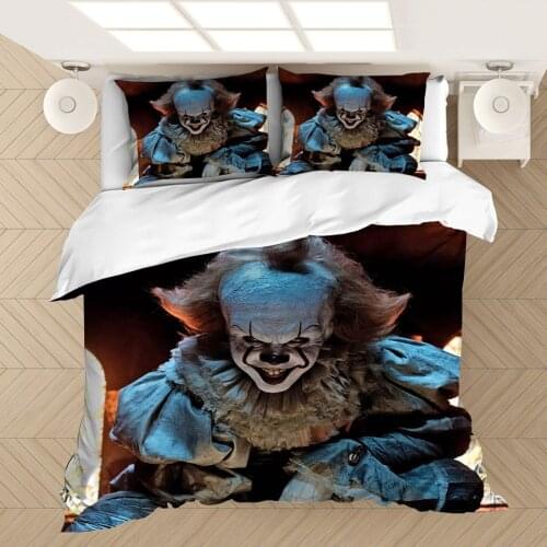 3D Print Horror Movie It Comforter Bedding Set Duvet Covers Pillowcase Home Textile Luxury Queen King Size Bedclothes Winter