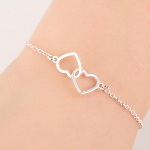 Europe And The United States Contracted Either Stainless Steel Bracelet Small Peach Heart Pendant Bracelet With Mothers Day