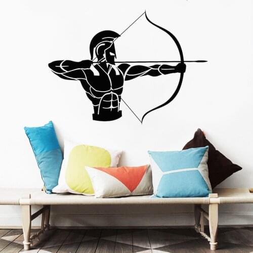 Retro Wall Decal Ancient Greece Warrior Archer Hunting Vinyl Sticker Home Decor Mural Vinyl Removable Ru-394