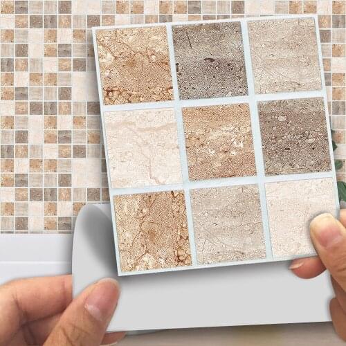 Colorful marble mosaic pattern self-adhesive PVC wall stickers waterproof tile stickers wall decor bathroom kitchen decoration