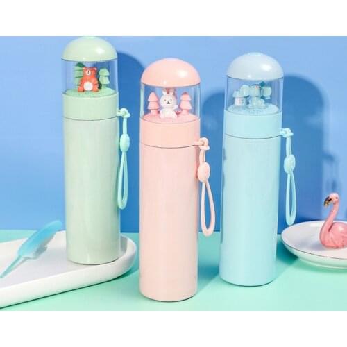 Micro Mugs Landscape Stainless Steel Vacuum Flask Mini Animal Landscape Cover Thermos Coffee Milk Gift Travel Hot Water Cup