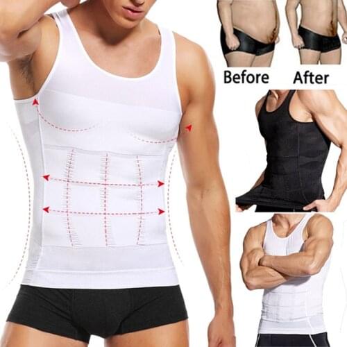 Men Slimming Body Shaper Vest Shirt Abs Abdomen Compression Tank Top Waist Trainer Vest Workout Tank Tops Abdomen Undershirts