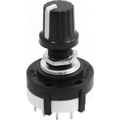 New 3P4T 3 Pole 4 Position Single Wafer Band Selector Rotary Switch w Knob