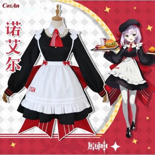 New Arrival Game Genshin Impact Noelle Cosplay Costume Elegant Cute Maid Uniform Dress Activity Party Role Play Clothing S-XL