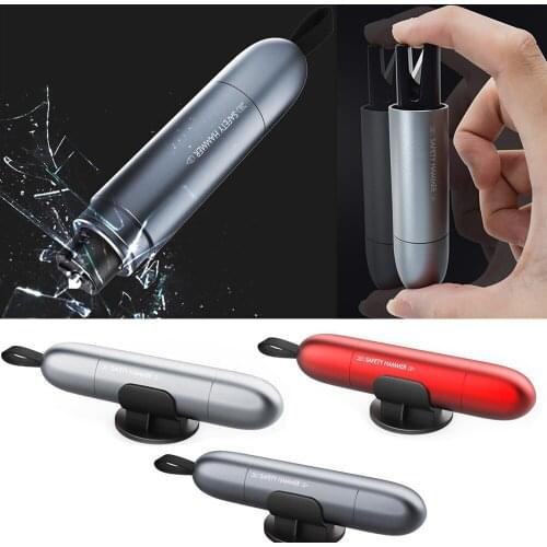 NEW Car Safety Hammer Car Window Glass Breaker Auto Seat Belt Cutter Knife Life-Saving Escape Hammer Car Emergency Tool Silver