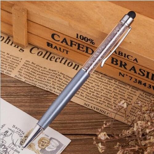 Wholesale 25 Color Diamond Crystal Ballpoint Pen 2 In 1 Stylus Pen Touch Pen 10pcs/lot
