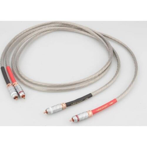 Pair Nordost ODIN 7N silver plated OFC copper audio RCA interconnect cable,audio video signal wire ,Extension cord