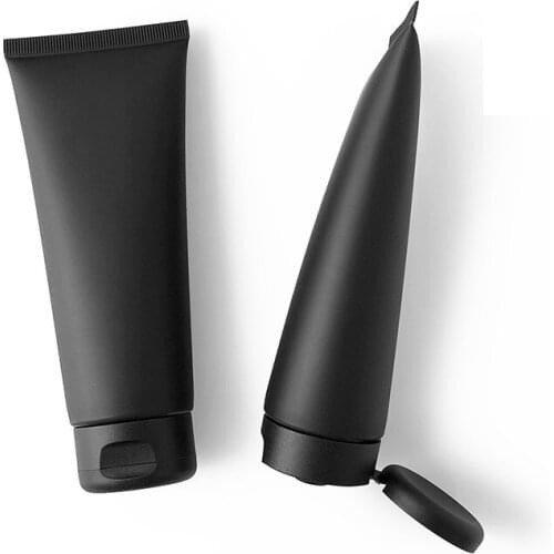 Empty 100ML Makeup Squeeze Tube Matte Black Refillable Bottles Cosmetic Facial Cleanser Tube Emulsion Hand Cream Hosepipe Bottle