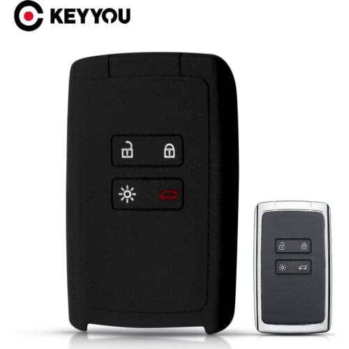 KEYYOU 10x 4 Button Silicone Car Key Case For Renault KOLEOS Kadjar Arkana 2017 For Samsung QM5 Remote Fob Cover