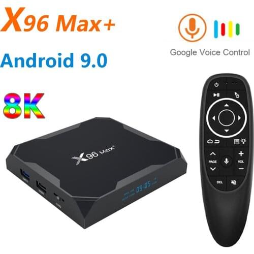 Smart TV Box Android 9.0 8K Amlogic S905X3 WiFi 2.4G/5.8G Ethernet 100M/1000M BT4.2 X96 MAX+ Set up Box Smart box