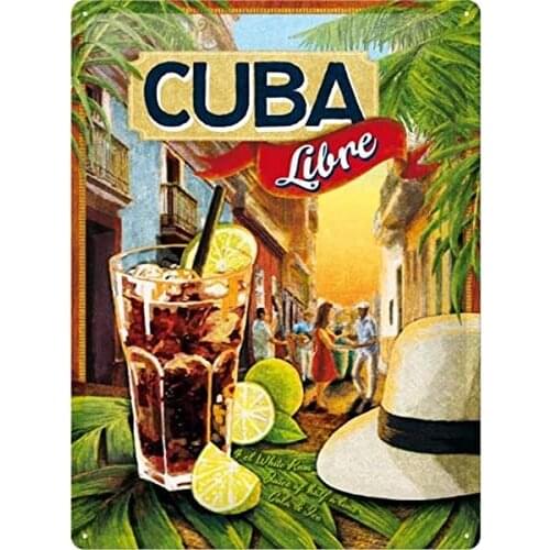 Tin Sign Metal Sign Nostalgic Color Art Cuba Libre Bar Decoration 8x12 es