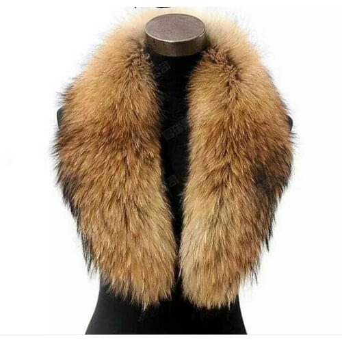 80cm 90cm 2016 Winter 100% Real Natural Raccoon Fur Collar & Womens Scarfs Fashion Coat Sweater Scarves Thick Long Neck Cap