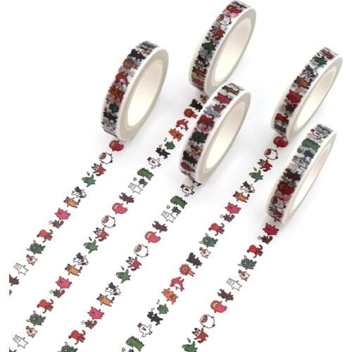 1 PCS Creative Kawaii Animal Family Washi Masking Tape Office Supply Tapes Japanese Washi Tape DIY Scrapbooking Sticker