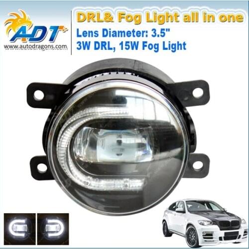 12v -32v DC High Power 6000K Pure White 600Lumen FOR BIMMER 2 PC 3.5" USA 2IN1 DUAL FOG/DRL BEAMS WHITE LED LIGHT ASSEMBLIES E13