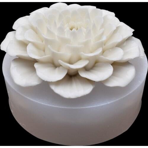 3D Big Peony Flower Silicone Mold Car Aromatherapy Decoration Diy Soap Mold Candle Mold