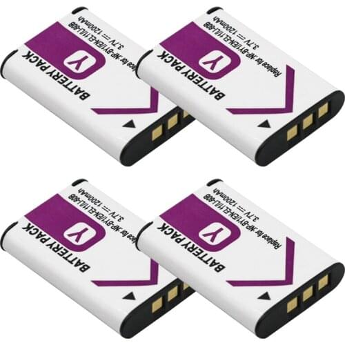 4x NP-BY1 batterie NP BY1 Li-ion Battery pack 3.7V NPBY1 for Sony HDR-AZ1 AZ1VR AZ1VB AZ1VW Video Camera DV