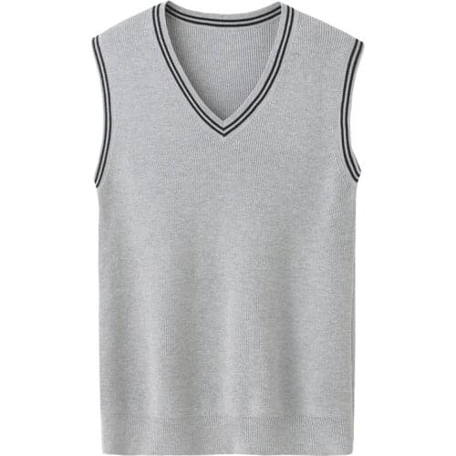 British Style Mens Sleeveless Knit Sweater Yarn Vest V-neck Youth Woolen Vest Campus Wool Vest Mens