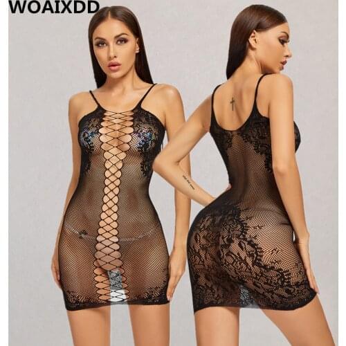 Black Plus Size Sexy Women Lingerie Hot Babydoll Erotic Sleepwear Sexy Mini Dress Lenceria Sexi Porno Costumes Underwear For Sex