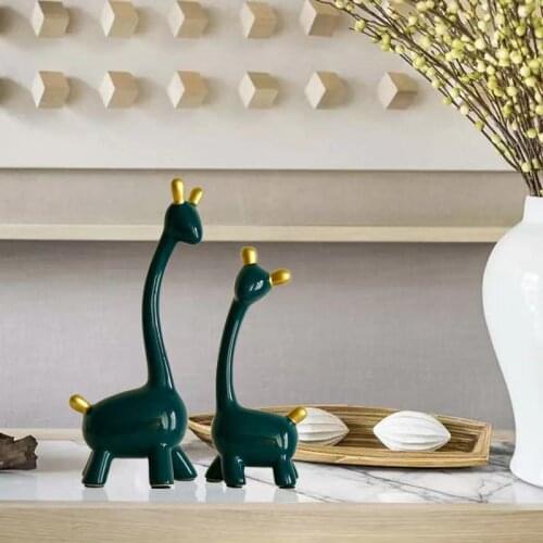 Morandi Color Ceramic Giraffe Entrance Ornament Living Room Tv Cabinet Decorations Bookcase Wine Cabinet Ornaments