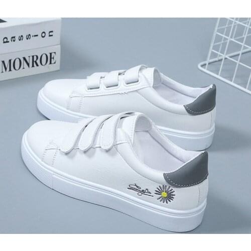 2021 Women Vulcanized Shoes Fashion PU Leather White Shoes Casual Sneakers Woman Lightweight Ladies Flat Shoes Zapatillas Mujer