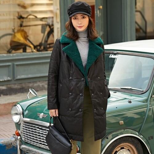 Sheepskin Genuine Leather Jacket for Clothes 2020 Duck Down Winter Coat Women Chaqueta Mujer YY986