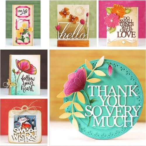 Mixed Letter Flower Metal Cutting Dies Stencils For DIY Scrapbooking Decorative Embossing Suit Paper Cards Die Cutting Tool 2018