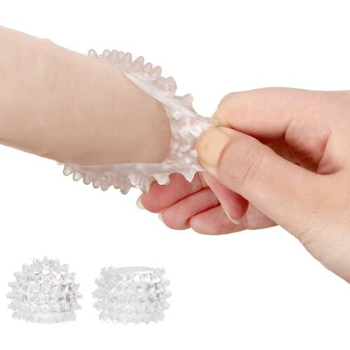 Crystal Spike Penis Glans Sleeve Reusable Foreskin Corrector Cock Condom Delay Ejaculation Penis Ring Erotic Sex Toys For Men