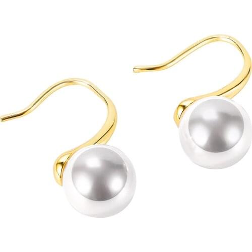 Fashion Simulated-Pearl Stud Earrings for Woman Charm Simple Temperament Earring Party Jewelry