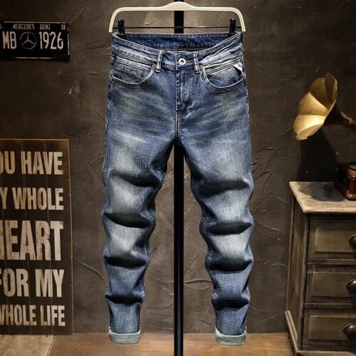 2021 Spring Men Top Brand New Mens Jeans Business Casual Elastic Comfort Straight Denim Pants Male High Quality Brand Trousers