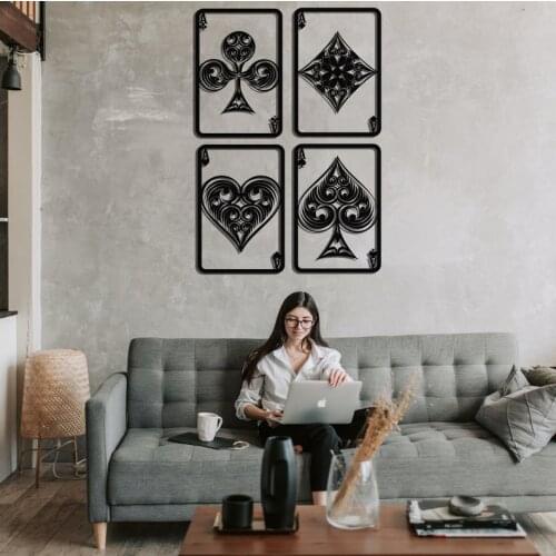 Gambit Full Aces Wall Decor, Poker Wall Art, Livingroom Wall Decor, Wall Hanging, Metal Wall Art, Quote Wall Sign, Minimalist Wa