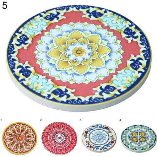 Coaster Print Pattern Non-Slip Ceramic Heat-Resistant Table Mat for Kitchen