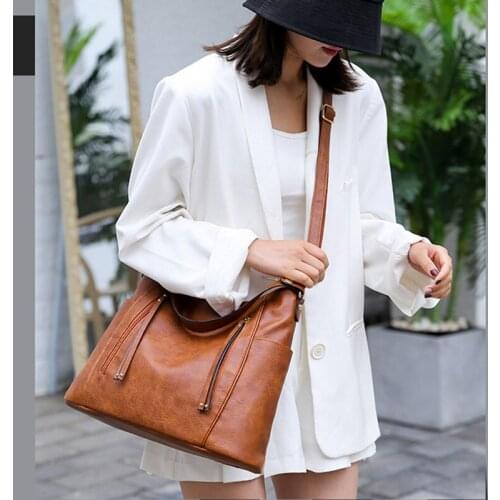 New Vintage PU Soft Shoulder Bag Fashion Womens Messenger Crossbody Bag Carry on Shoulder Strap Tote Bags Free Shipping XA723M