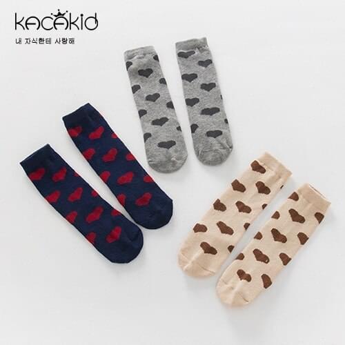 Kacakid 2019 New High Quality Love Pattern Cotton Knee High Leg Spring Fall Warm Socks Non Slip Kids Baby Boys Girls Socks