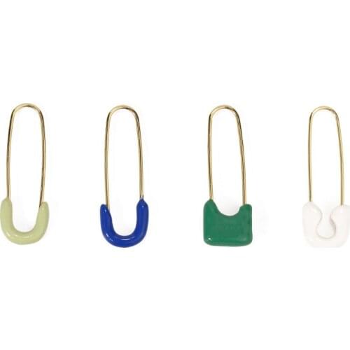 New Hand Drip Earrings Personality Niche Design Clip Green Blue Ladies Woman Man Fashion Earrings
