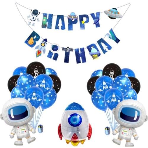 Party Disposable Paper banner Birthday Decor Spacecraft Kids Party Supplies Decorations Tableware Birthday Gift Flag