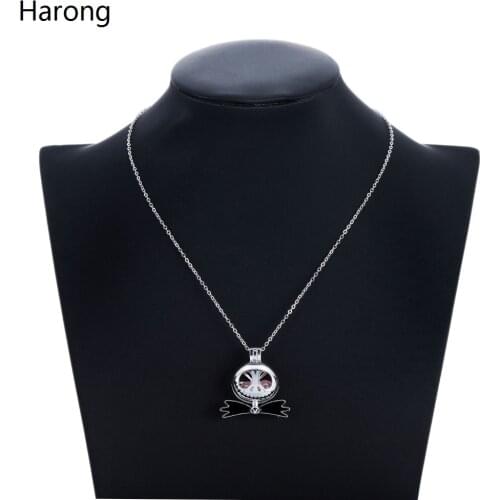 The Nightmare Before Christmas Jack Necklace Pink Pearl Beads Cage Detachable Pendant Kids Holiday Gift Necklace Cosplay Jewelry