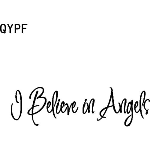 QYPF 14CM*4CM Interesting I Believe In Angels Vinyl Motorcycle Car-styling Decal Car Sticker Graphical C15-2263