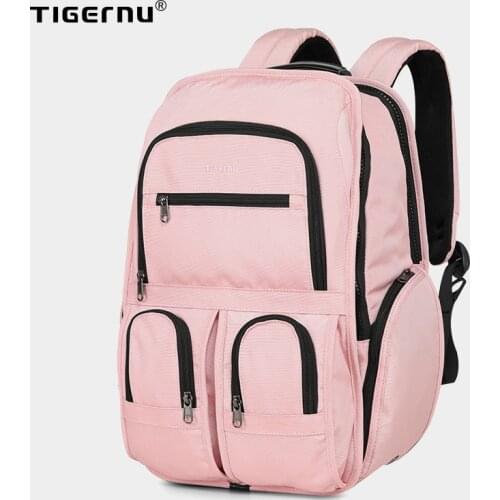 Tigernu New Women 15.6-17inch Laptop Backpack Female School Bag Backpack Upgraded Design Anti Theft Zippers Travel Bag With RFID