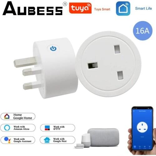 WiFi Smart Socket Plug 16A Wireless Power Plug WiFi Socket Switch UK Plug Timing Voice Control With Amazon Alexa Google Home APP
