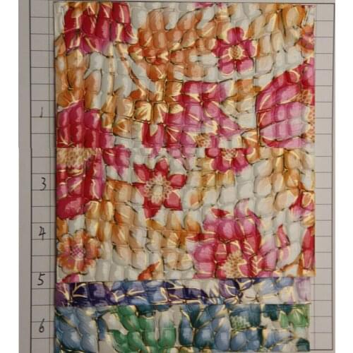 Vinyl material free shipping many colors Luxury gold flower printed stone grain leather/ waterproof pvc leather fabric
