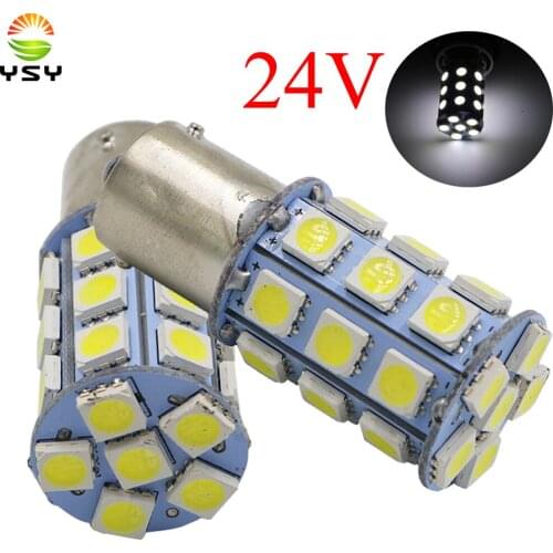 YSY 50X Quality P21W S25 BA15s 1156 1157 Bay15d 5050 SMD 27 Led Car Light Source Auto Brake Reserse Signal Lights Lamps Bulb 24V