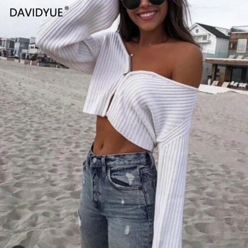Sweater women cardigan long sleeve vintage crop top white knitted sweater cute short sweaters korean black cardigans 2020
