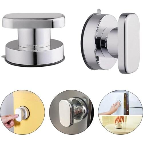 1PC Punch-free Non-slip Handle Glass door Handle-free Punch Suction Cup Cabinet Refrigerator Bathroom Door Handle