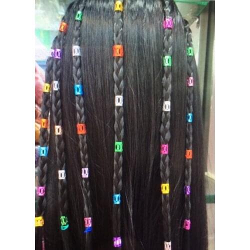 100Pcs 10/8mm multi coloured hair dread dreadlock Bead adjustable cuff clip 8mm hole clip + 5pcs free hair styling diy beauty
